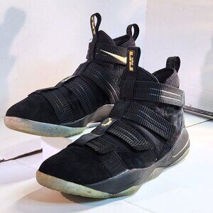 Nike LeBron Zoom Soldier 11 Black Gold Size 12.5